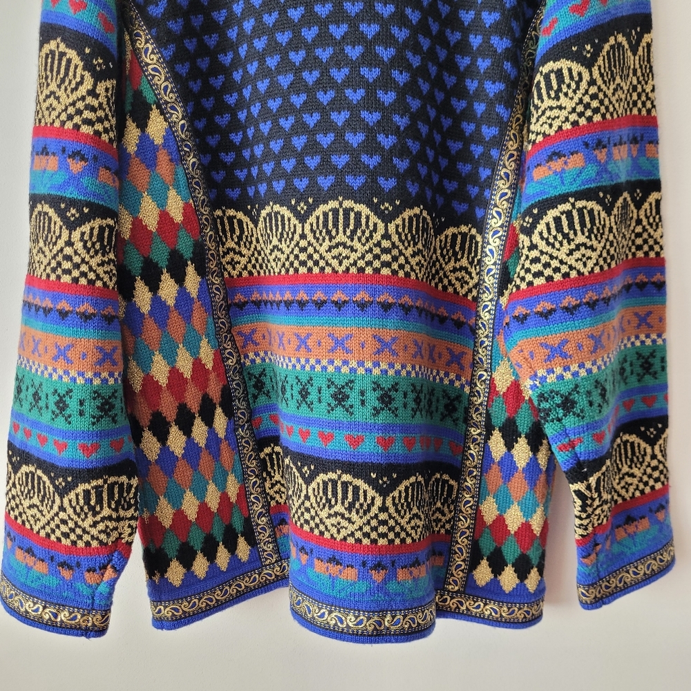 Vrikke of Norway Irene Haugland Zahl Designed Scandinavian Wool Cardigan XL - Picture 7 of 16